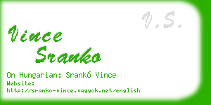 vince sranko business card